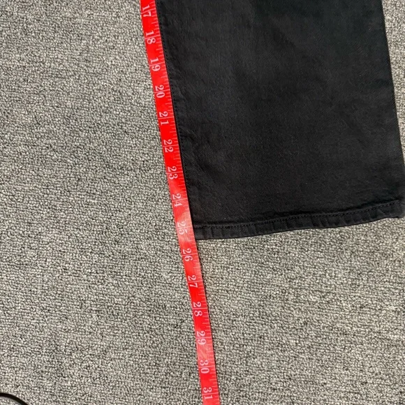 Levi’s Premium Denim Ribcage Straight Ankle Jeans Black Size 27 Button Fly - Picture 9 of 10